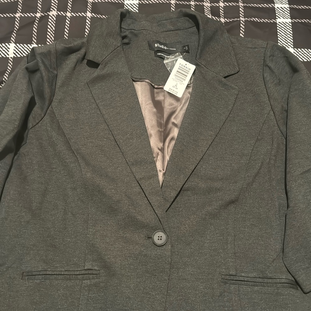 NWT Lane Bryant Gray blazer Size 3X - Picture 1 of 3